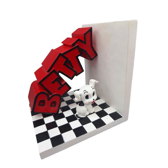 Betty Boop Vintage Bookends With Pudgy. Red, White And Black - Picture 5 of 6